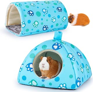 Unicorn Catcher Guinea Pig Hideout and Tunnel, 2 Pack Soft Washable Guinea Pig Bedding Accessories for Cages