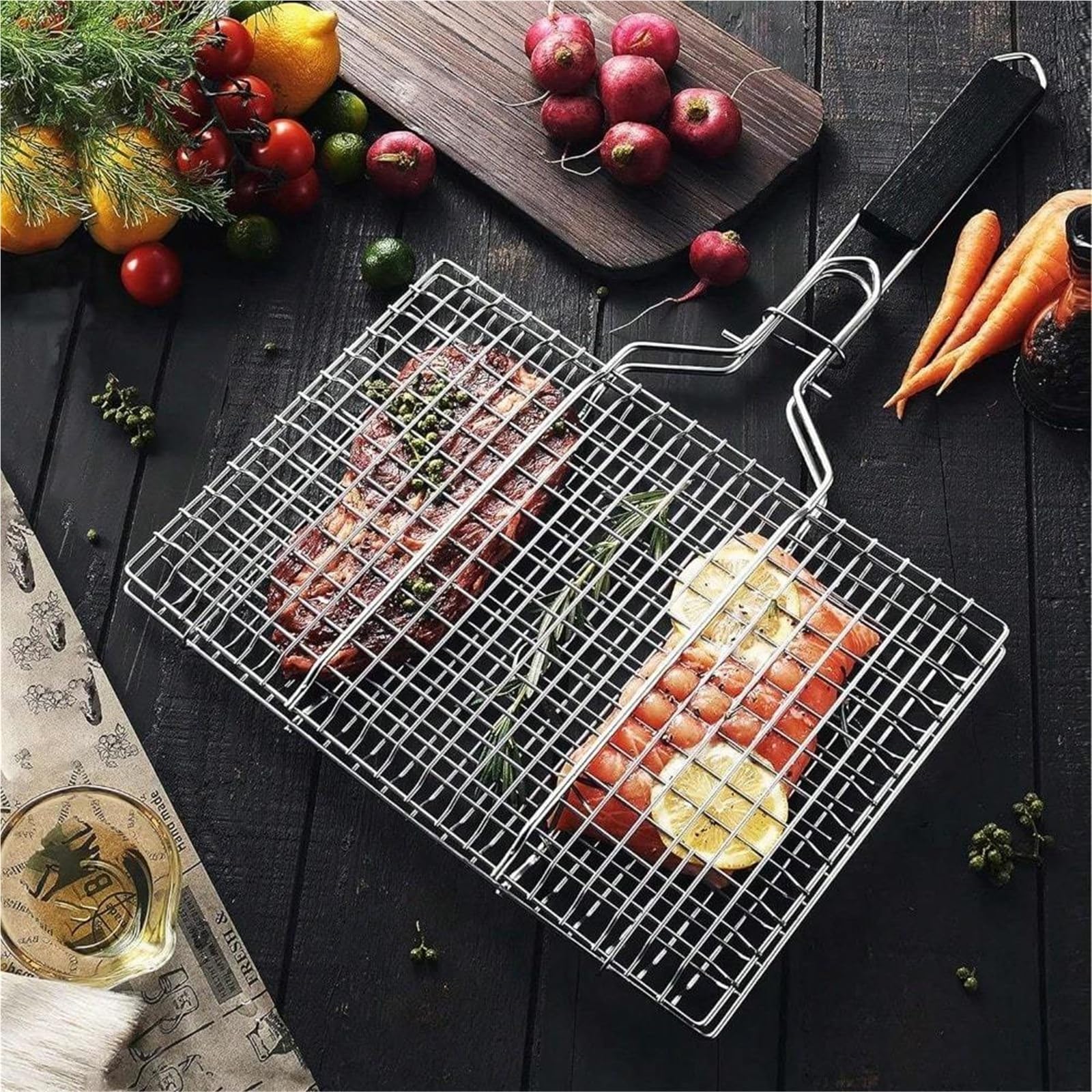 Griglia Portatile Folding Outdoor Camping BBQ Rack
