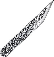 Vista 1 de KAKURI Cuchillo Kiridashi para mano derecha de 0.945 in, hoja de acero al carbono japonés forjado a mano con patrón martillado, fabricado en Japón