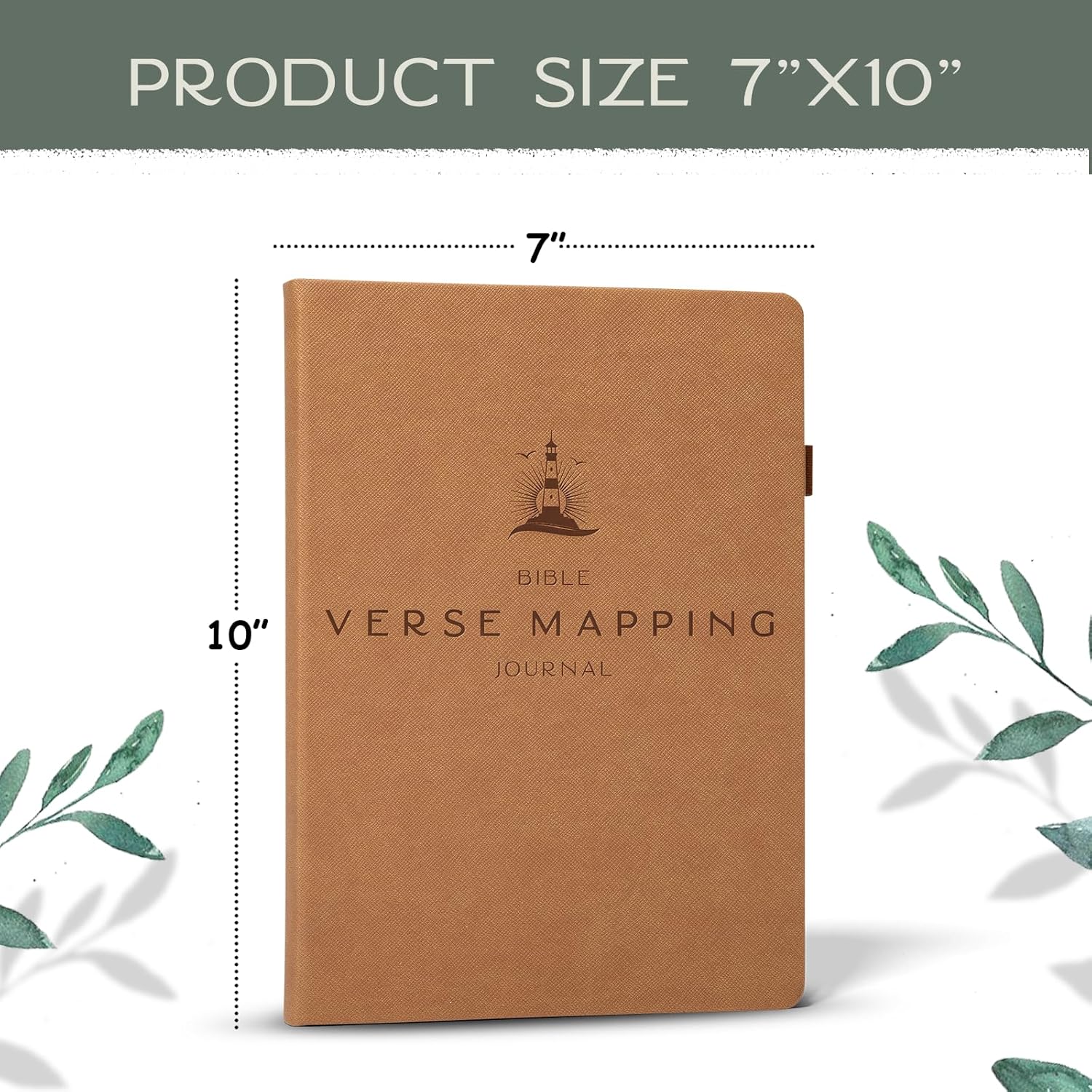 Graceful By Design Bible Verse Mapping Journal - Vegan Leather - Premium Bible Study Journaling Kit (Desert Brown)