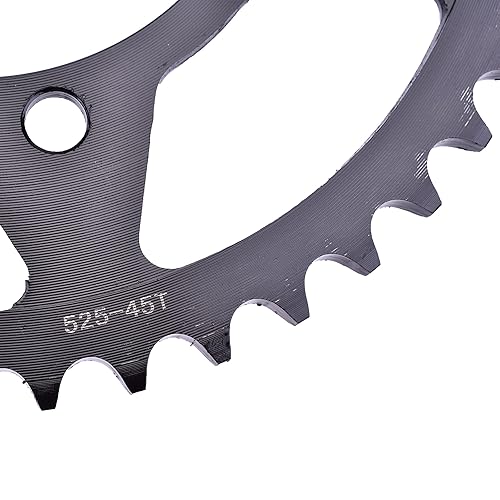 Miniatura 5 de ASDL Piñón trasero de acero de 45 dientes, cadena 525, compatible con Yamaha YZF-R6 13S, 1JS, 2CX 06-20 YZF-R6 50th Anniversary Edition 12 YZF-R6