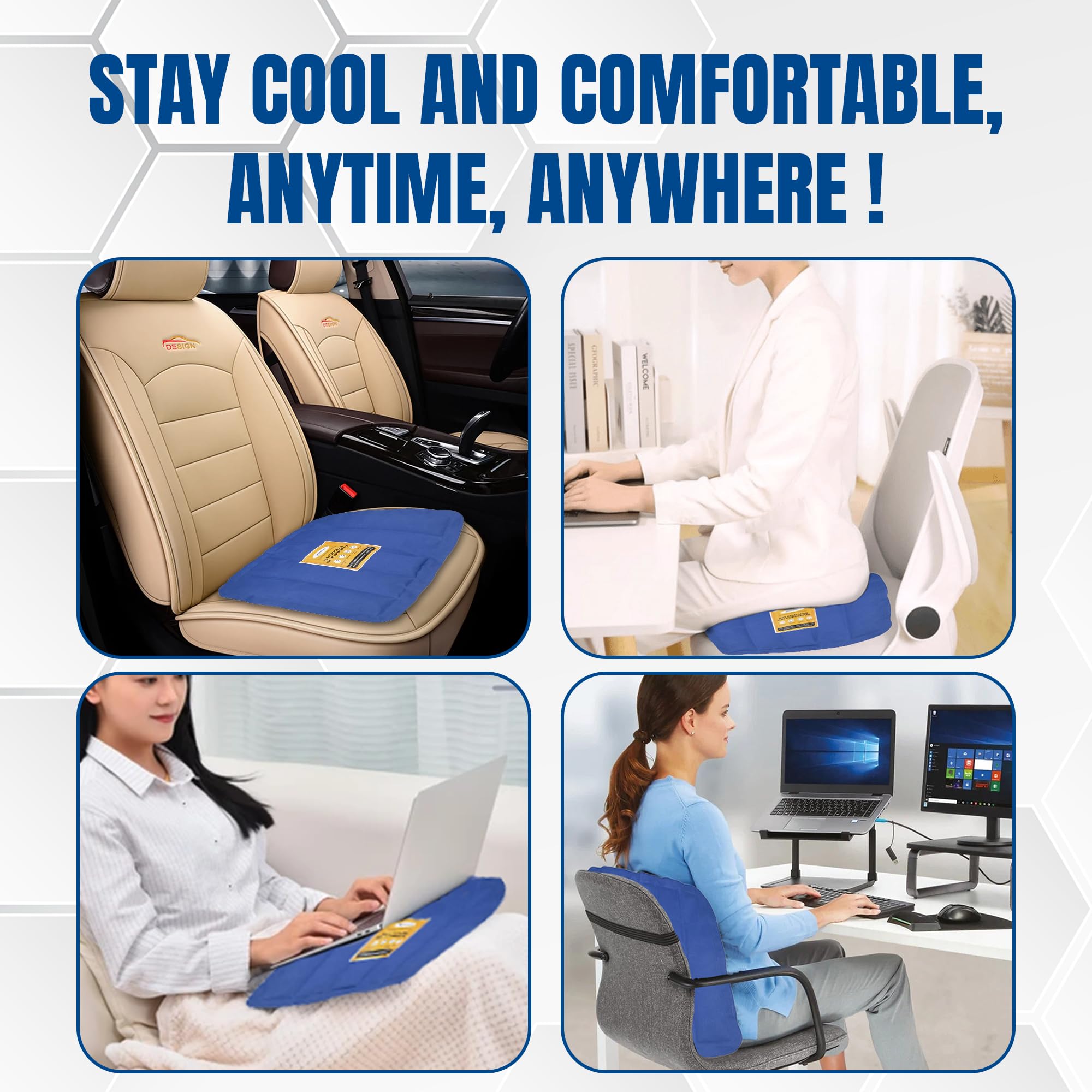 EcommerceHub® Cold Chair Cooling Cushion, Use for While Working,Study,Car Driving, Lower Pain, Body Pain Multipurpose Use Cooling Packs Pads 3