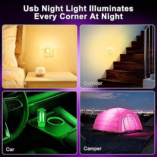 Miniatura 7 de Paquete de 2 luces LED USB vintage para el interior del automóvil, luz nocturna regulable al tacto, bombilla de filamento de botella de vidrio retro