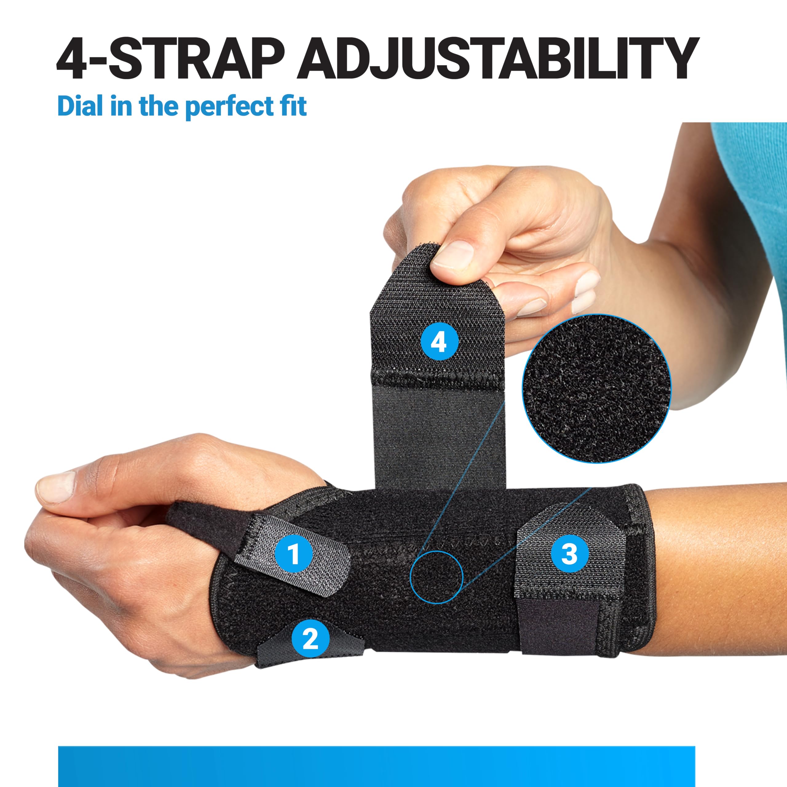 BIOSKIN Abrazadera de 8 pulgadas muñeca Dp3 - hipoalergénico soporte para túnel carpiano, tendinitis y dolor de la artritis Negro (XS-S) Left