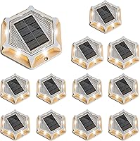 Vista 1 de VOLISUN Luces solares para entrada vehicular de muelle al aire libre impermeables, paquete de 12 luces de cubierta en 2 colores en 1 LED