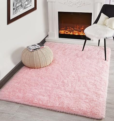 Miniatura 41 de Kimicole Alfombras de área grandes de 7 x 10 pies para sala de estar y dormitorio, alfombra suave y esponjosa, alfombras peludas antideslizantes