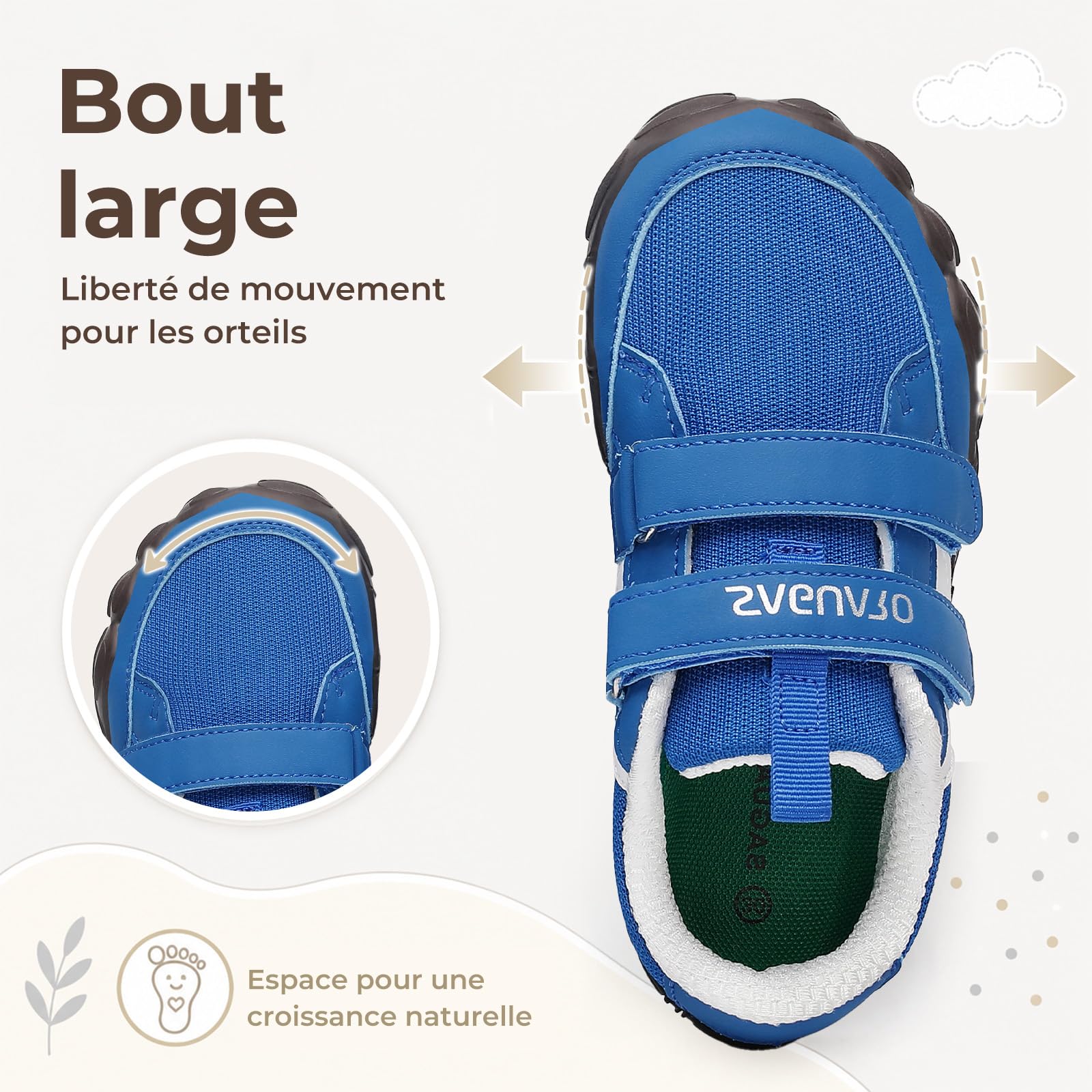 SAGUARO Chaussures Barefoot Enfant Baskets Flexibles Pointe Large Confort Intérieur et Extérieur GR.25-36