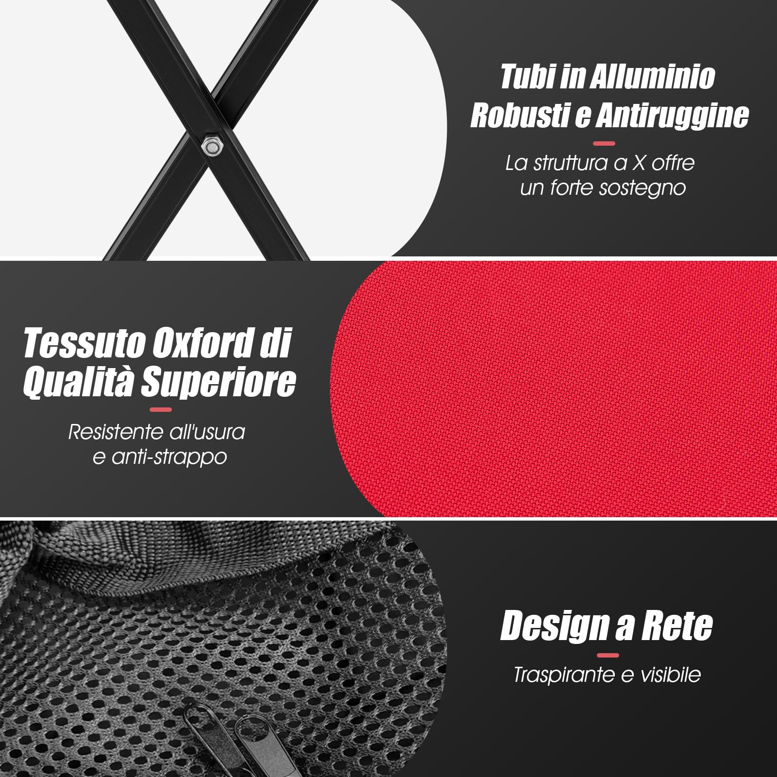 GYMAX Carrello Porta Palline da Tennis Pieghevole in Alluminio e Tessuto Oxford con Capacità di 150 Palline e Sacca Rimovibile, Carrello da Tennis con Ruote per Allenamento, Rosso