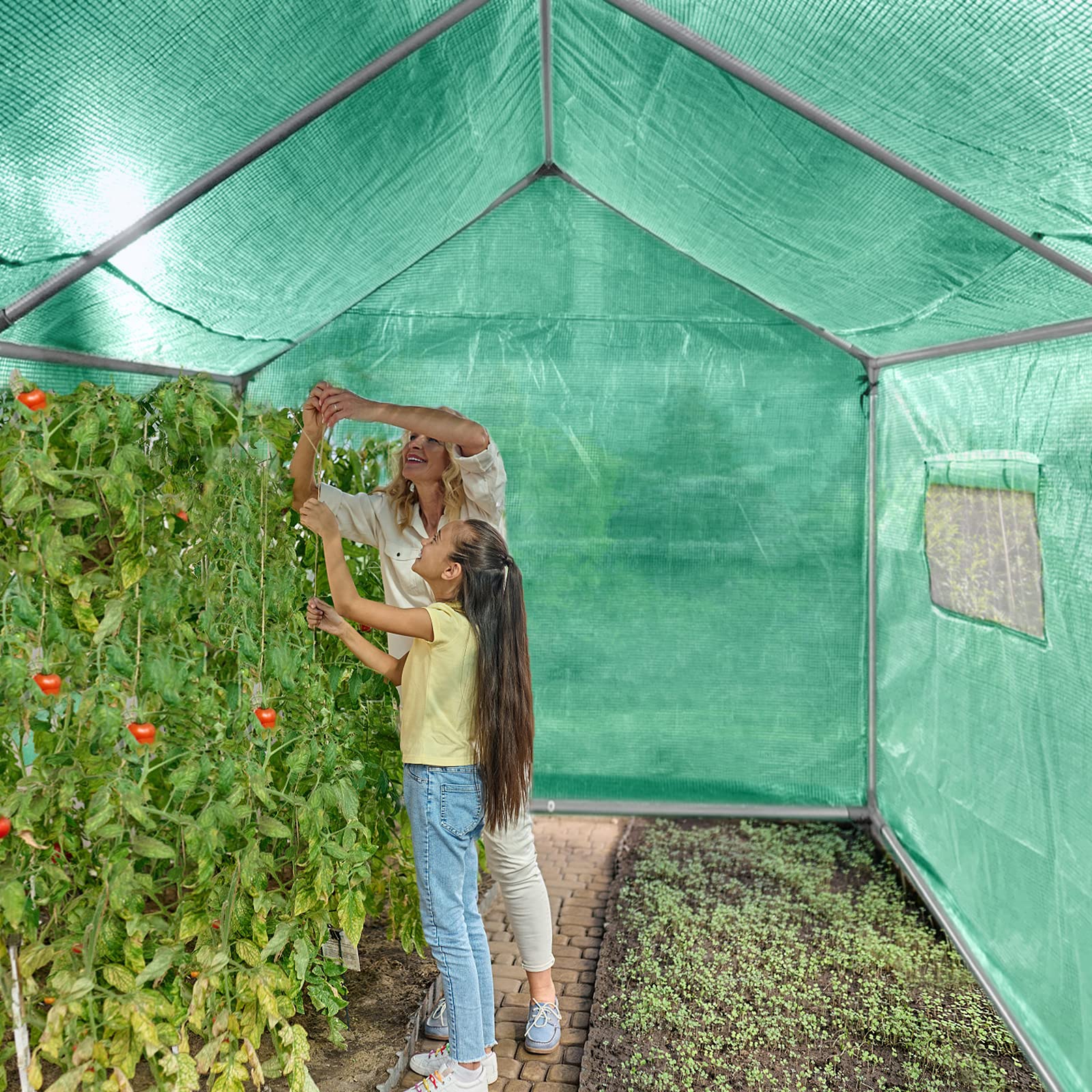 UISEBRT Invernaderos Jardin, Invernadero con Cubierta para Jardín Patio, Túnel Invernadero de película, protección contra heladas, para Tomates Plantas Flores, 3 x 2 x 2 m, 6 m²
