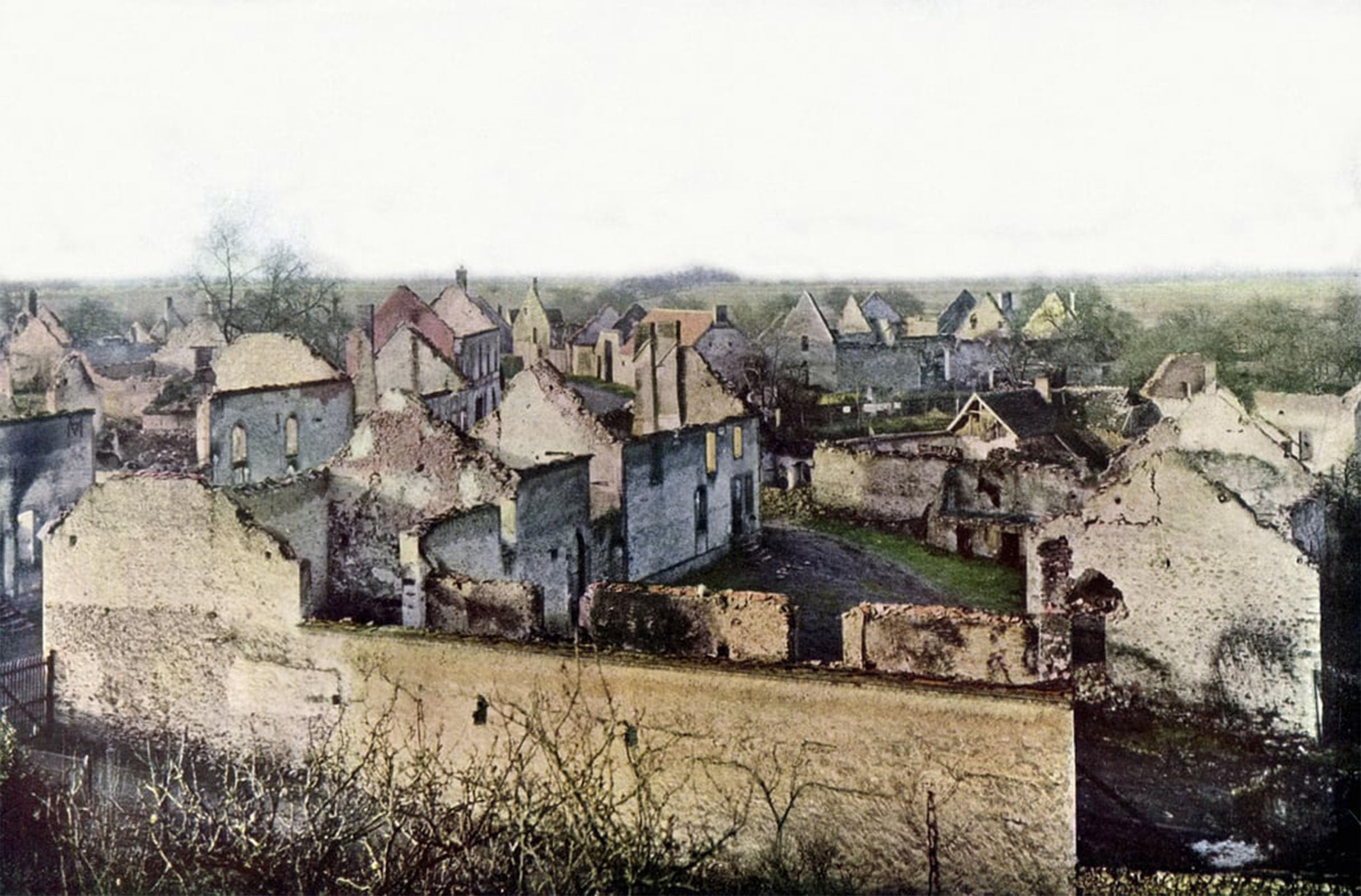 ARTXLXXBN Famous Painting Canvas Artwork Graffiti Print the Heavily Damaged Village of Châtillon-sur-morin by Jules Gervais Courtellemont Portrait Canvas Image for Home Decor 60x90cm
