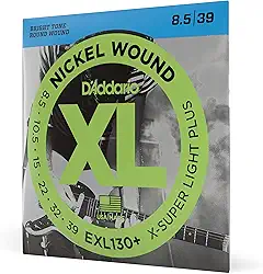 Encordoamento Para Guitarra .008-.038 Com Corda Extra Tensão Balanceada D'Addario XL Nickel Wound EXL130+