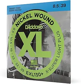 Encordoamento Para Guitarra .008-.038 Com Corda Extra Tensão Balanceada D'Addario XL Nickel Wound EXL130+