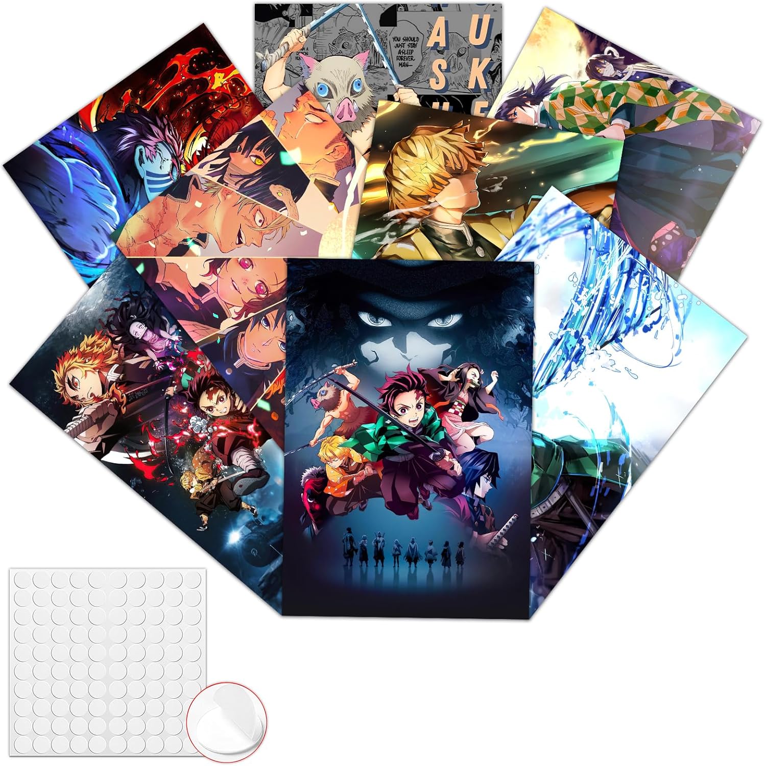 Babymiu Anime Wall Art Poster (8 Pcs with Glue Dots) 11.5 x 16.5 INCH