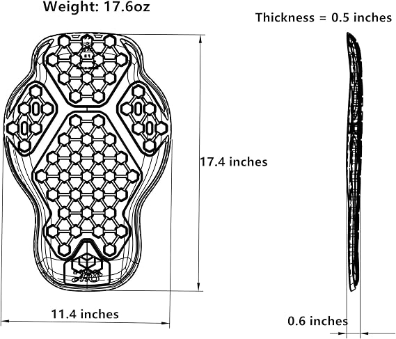 Surlim Back Protector CE Insert Armor Motorcycle Jacket Replacement Pads