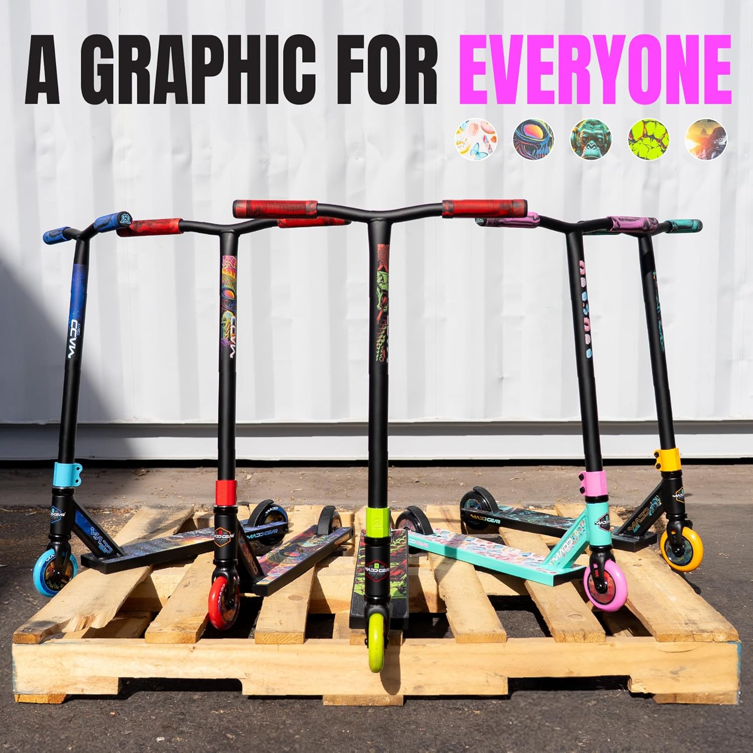 Pro Stunt Trick Scooter for Kids Ages 5-12 – Lightweight Durable Freestyle Kick Scooter for Skatepark and Street – Easy Assembly – Madd Gear MG2