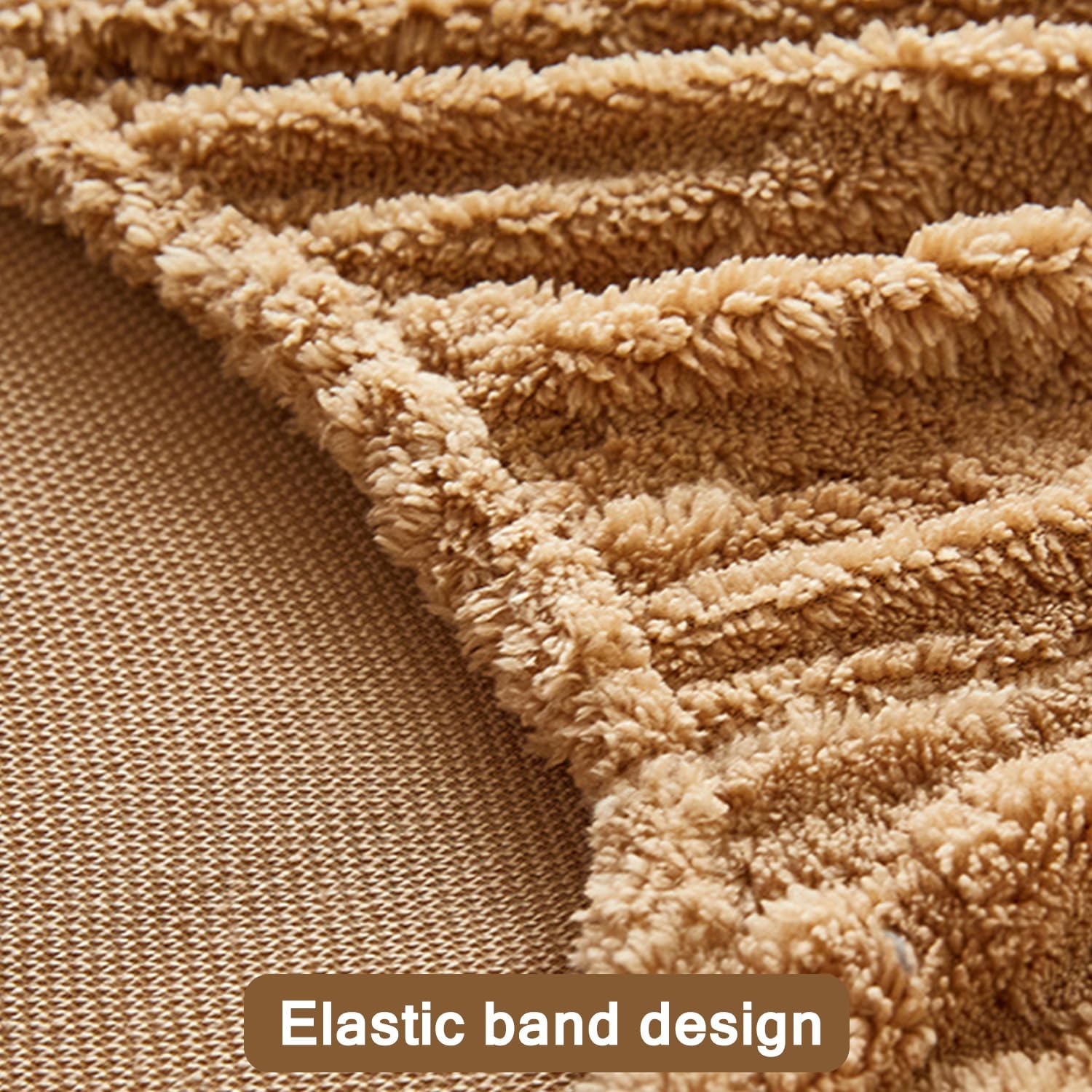 Khaki,200 * 220cm,LDLCYCN Luxury Mattress Protector Cover Queen King Twin Size Thicken Fitted Sheet Warm Mattress Cover Breathable Mattress Pad Cover with 10'' Deep Pocket Bed Cover Washable