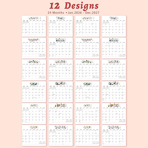 Miniatura 10 de Calendario magnético 2023-2024 para planificador de refrigerador, julio de 2023 a diciembre de 2024, organización magnética mensual de pared de