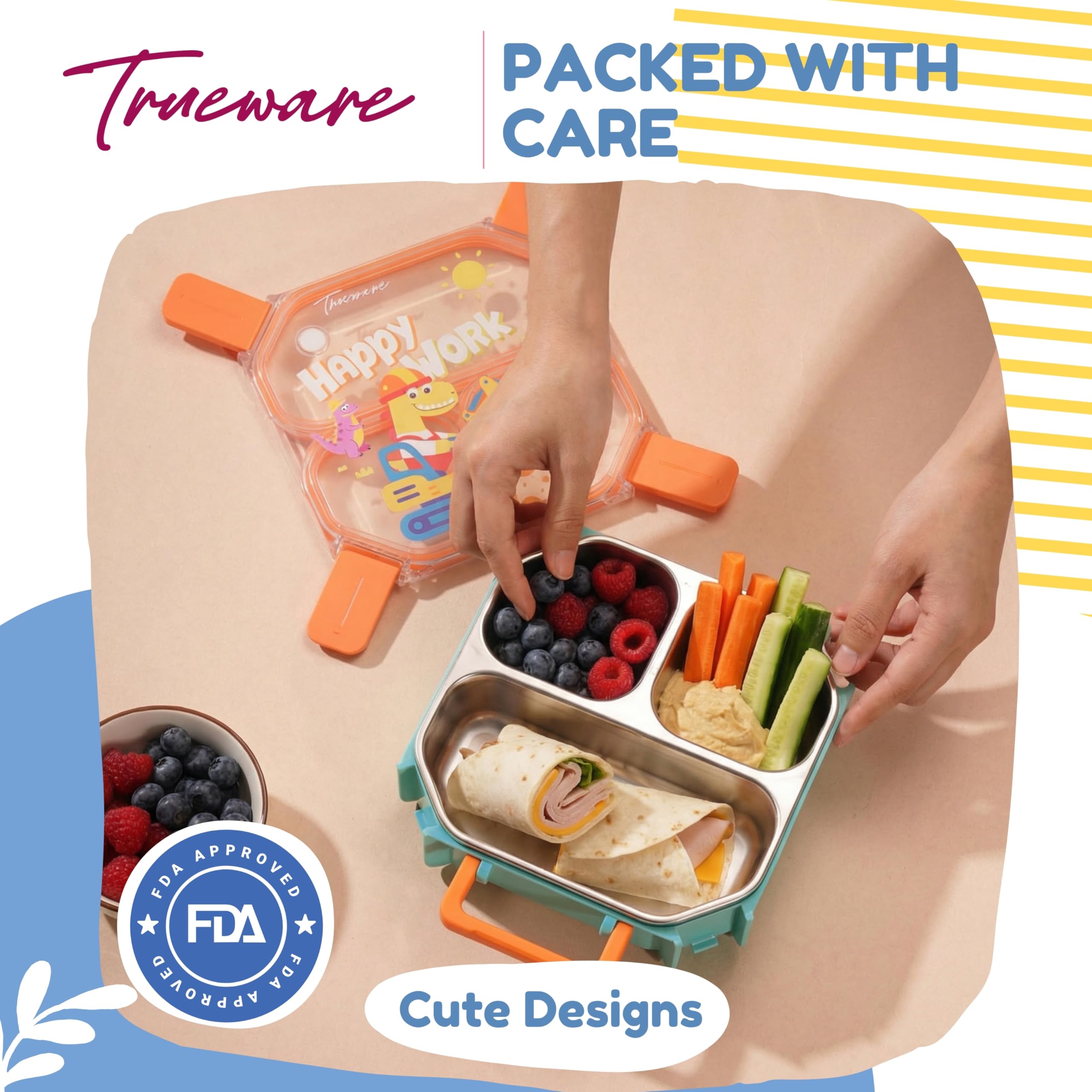 Trueware Astro Lunch Box - 3 Compartments, Insulated -7 Trueware Astro Lunch Box - 3 Compartments, Insulated -7