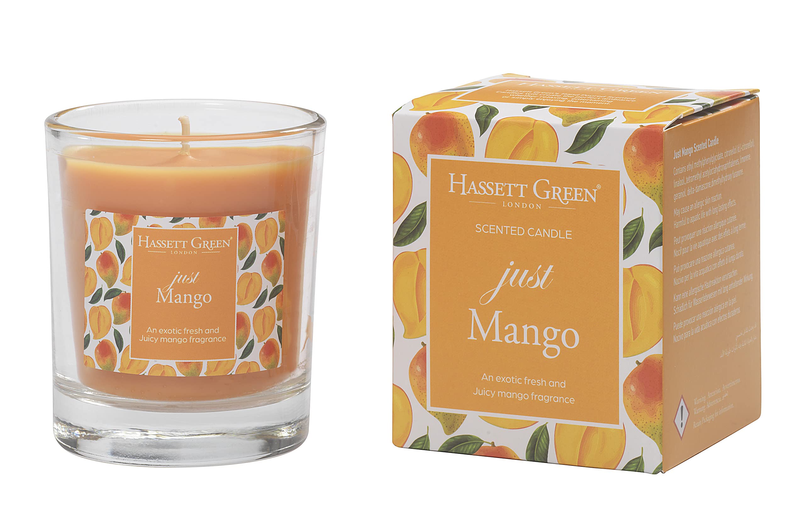 Hassett Green LondonJust Mango Scented Candle in a Glass Tumbler, 150g Boxed