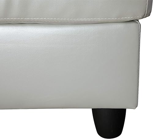 Miniatura 40 de Sofá modular contemporáneo con diván y otomana de almacenamiento, 3 piezas en forma de L, tapicería de piel sintética, cojines de espuma Jengibre