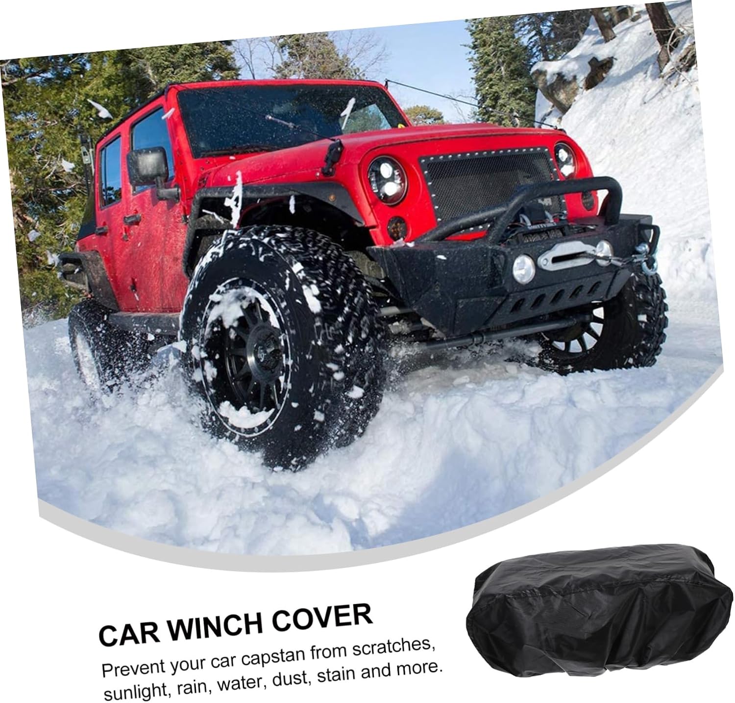 Healifty Winch Cover with Elastic Edge Heavy Duty Winch Protector Sun Shielding and Resistant