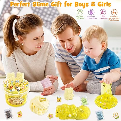 Vista 35 de LAWOHO Slime transparente para niños, kit de limo de uva morada para niñas y niños de 8 a 12 años, slime crujiente con cubos de gelatina, slimes