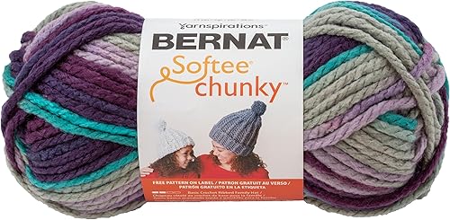 Miniatura 3 de Eselect Boye I Taught Myself to Knit Tutorial Kit, el paquete incluye hilo Bernat Softee Chunky Shadow Ombre, planificador de 12 meses, múltiples