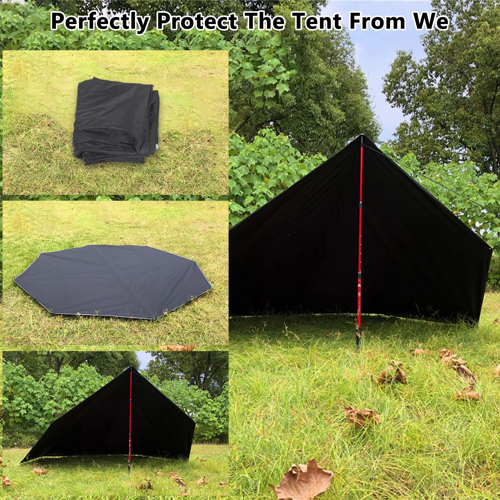 Telo da Campeggio, Tessuto in Nylon Resistente e Impermeabile con Retro Rivestito in Silicone, per Tenda, Parasole, Copertura per Amaca, Tappetino da Spiaggia, Picnic