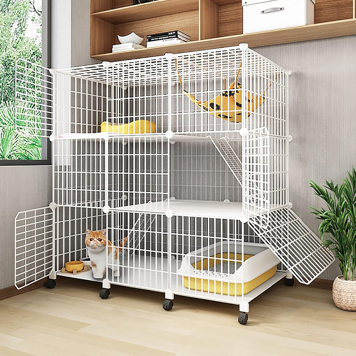 amzwkt Cage pour Chat Cage Chat DIY Enclos Chat Extérieur/Interieur