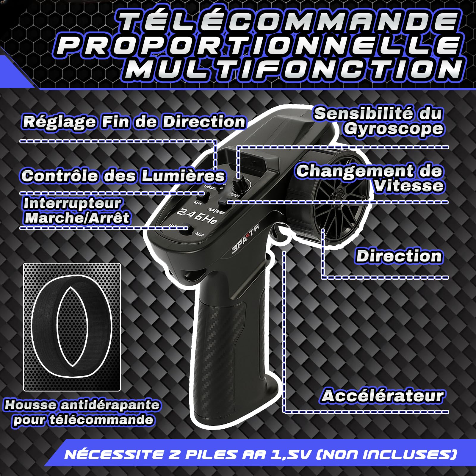 YOOHBERRYS Voiture Télécommandée Drift Pro, 1:43 Mini RC Drift Car, 4WD Dérive Car, Mini Voiture Télécommandée avec Gyros, Lumière LED, 15km/h, Cadeau de Jouet pour Les Enfants de 14+ Ans (Bleu)