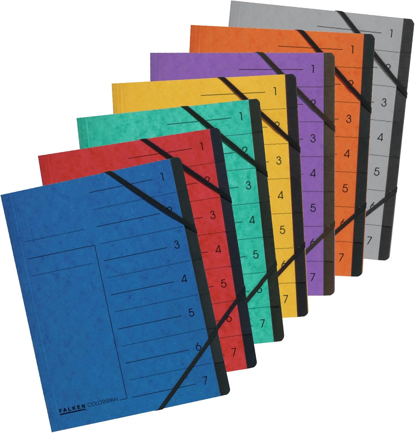 Falken Colorspan Index Folder 7 Compartments 7 Fächer red