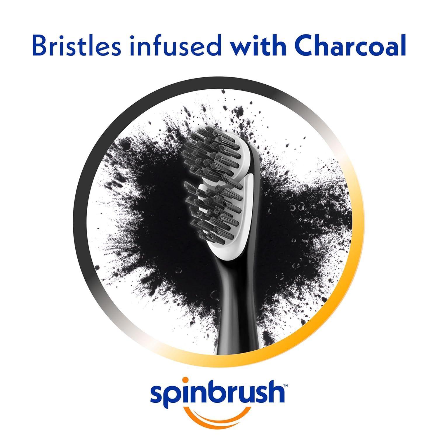 Spinbrush Charcoal Clean Battery-Powered Electric Toothbrush, Charcoal-Infused Soft Bristles, Batteries Included, 1-Count
