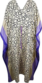 Womens Maxi Kaftan, Beige, Black Circle Print Caftan, Expecting Moms, Resort, Cruise Caftan L-2X