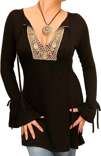 Blue Banana Womens Coin Trim Tunic Top
