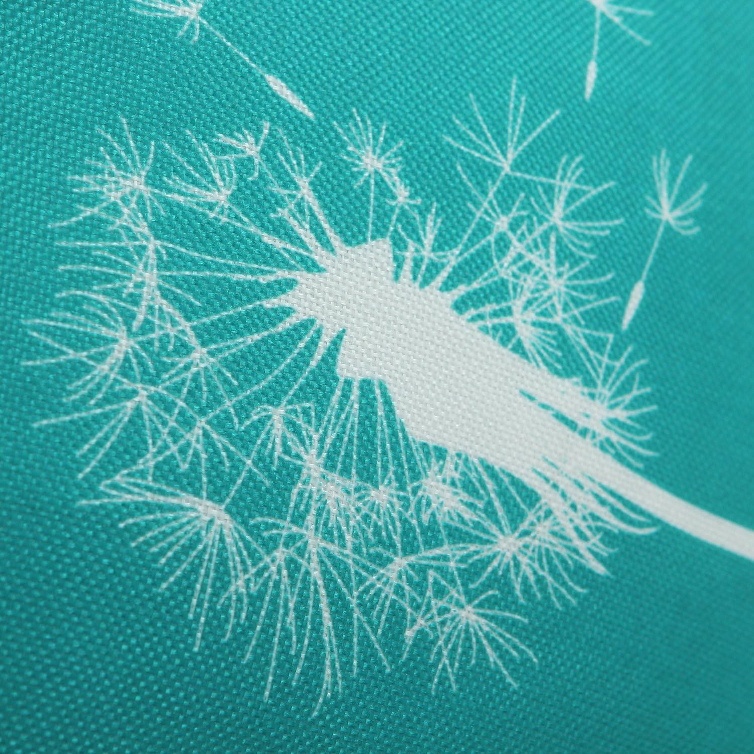 CaliTime Pack of 2 Canvas Throw Pillow Covers Cases for Couch Sofa Home Decoration Solid Dandelion Print Both Sides 18 X 18 Inches Teal