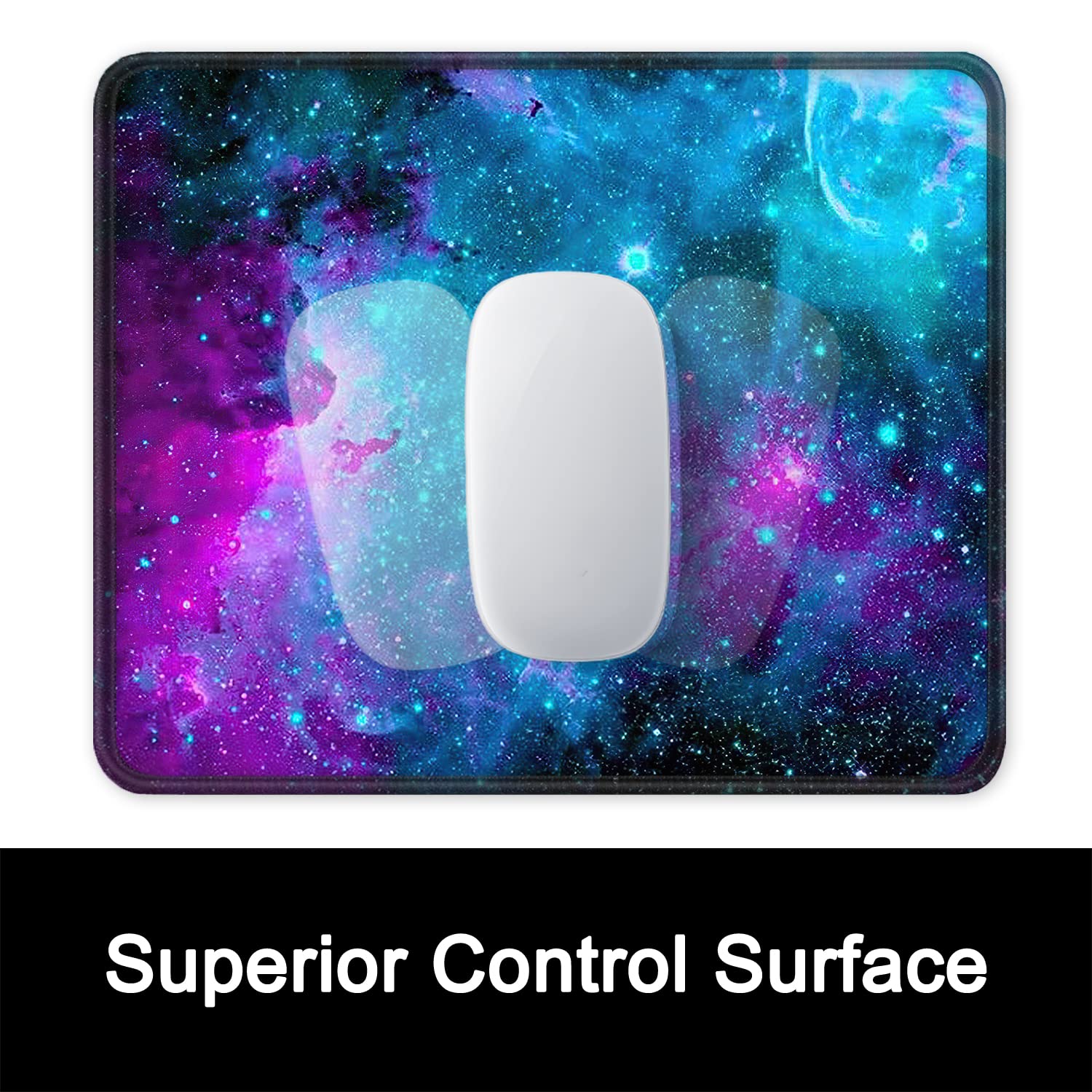 ITNRSIIET Mauspad mit Rutschfester Gummiunterseite, genähter Rand, Premium-strukturiert, wasserdichtes Gaming-Mauspad für kabellose Maus, Computer, Laptop, Büro, 260 x 210 mm, Nebula Galaxy - 2