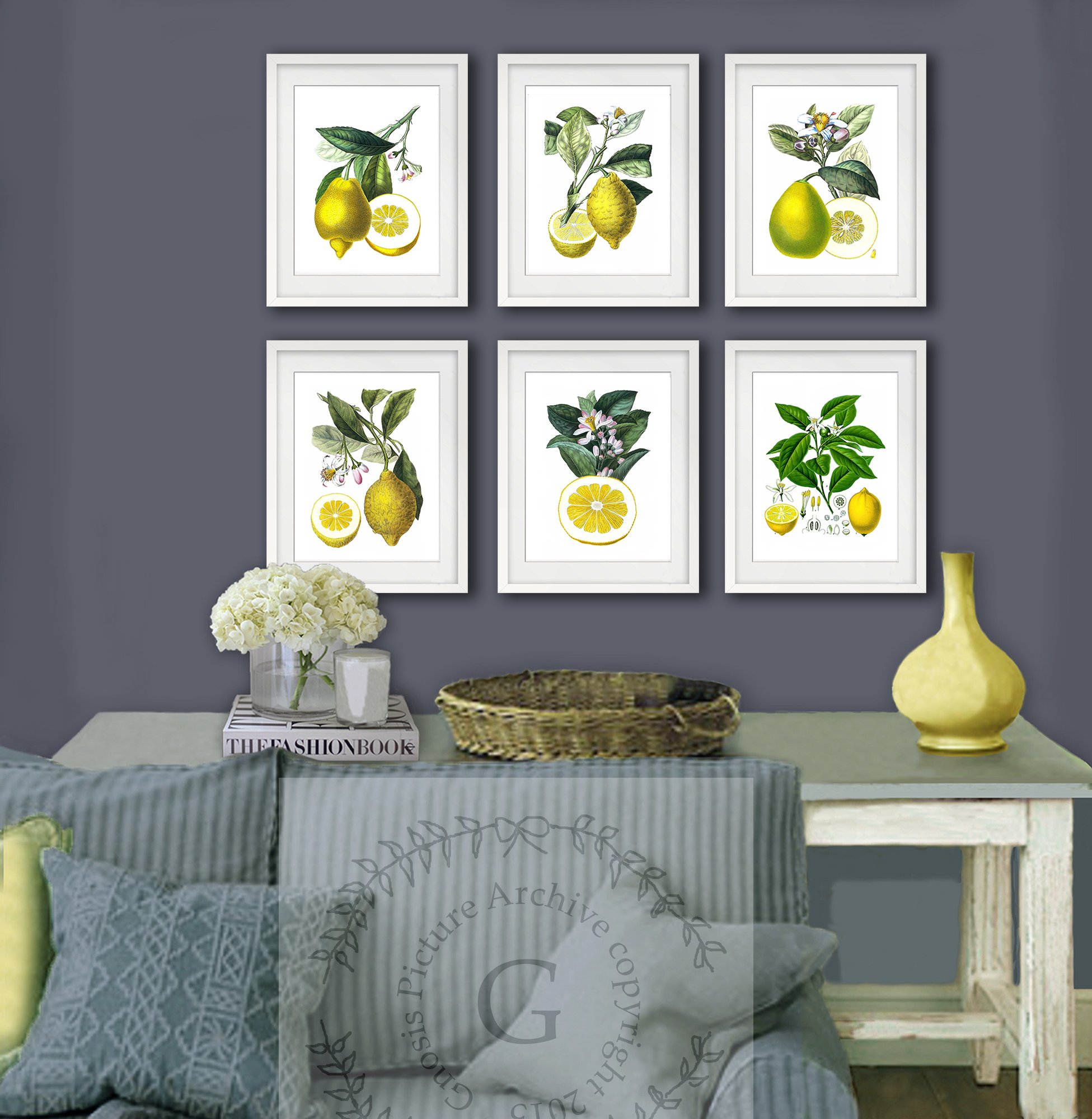 Amazon.co.jp: Lemons Wall Art キッチンダイニング装飾セット