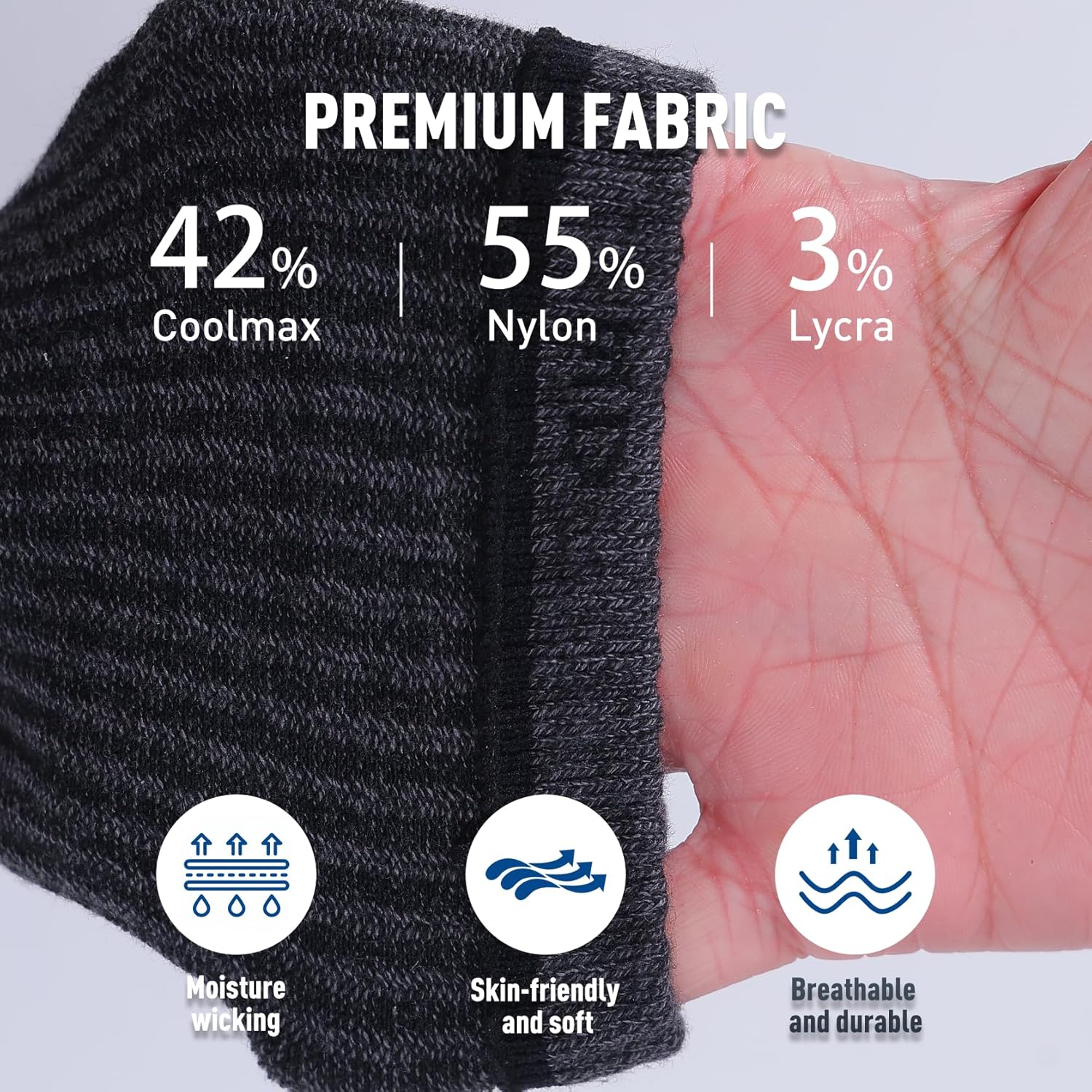 Toe Socks for Men Women Coolmax Crew Socks 3 Pairs Running Socks Athletic Breathable Five Finger Socks