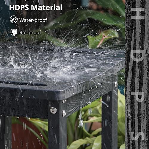 Miniatura 6 de LUE BONA HDPS Bancos de ducha para ducha interior, taburete de ducha negro para afeitarse las piernas con estante, asiento de ducha impermeable para