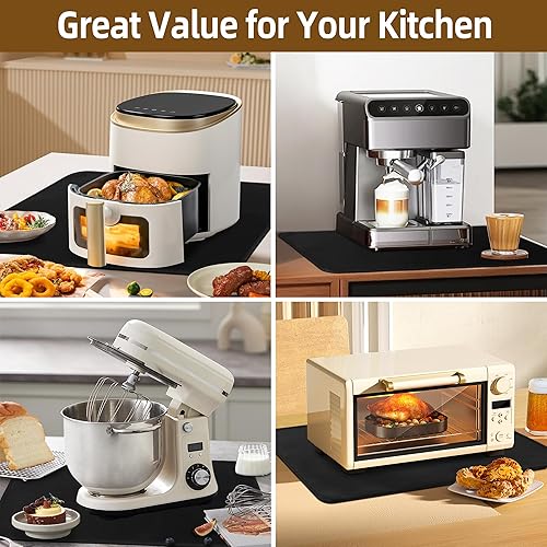 Miniatura 4 de Almohadillas calientes para cocina, resistentes al calor, para encimera, 15 x 18 pulgadas, de silicona ignífuga, alfombrilla de café debajo de la