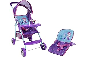 Crew 509's Mermaid Doll Stroller with Car Seat