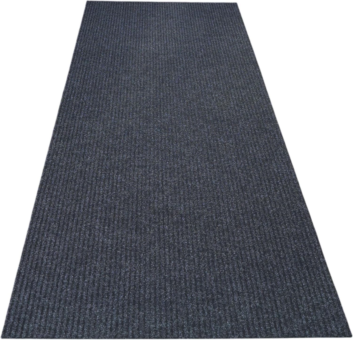 iCustomRug Spartan Weather Warrior Duty Indoor/Outdoor Utility Ribbed in 3ft,4ft,6ft Widths 70 Custom Sizes with Natural Non-Slip Rubber Backing 4'X6' in Black