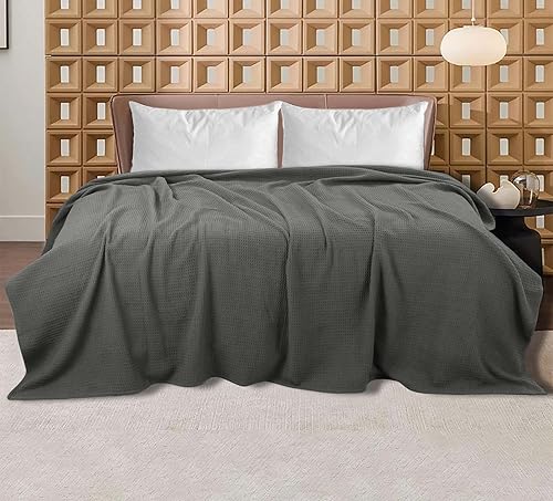 Miniatura 2 de Bed Bath & Home - Manta de 100% algodón, ligera y transpirable, buena para todas las estaciones, suave y acogedora.