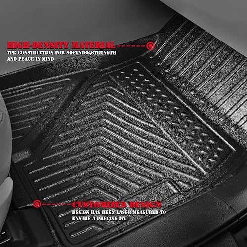 Miniatura 4 de KitsPro Alfombrillas para Toyota Highlander 2014-2019 para todo tipo de clima, alfombrillas delanteras y de segunda fila, paquete de 3