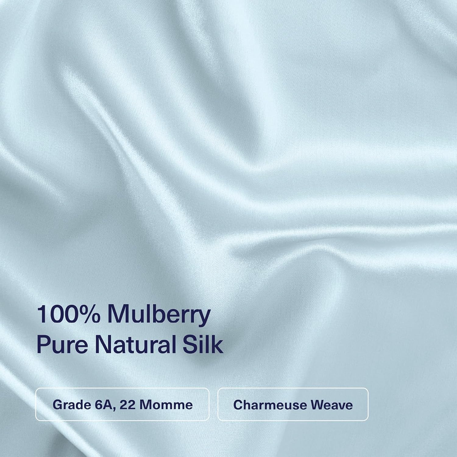 Kickoff Premium 100% Pure Natural Organic Mulberry Soft Silk Cooling Pillowcase for Hair & Skin, Highest 6A+ Grade 22 Momme, Hidden Zipper, Hypoallergenic, Pillow Cover (Standard 20"x26", Onyx Black)
