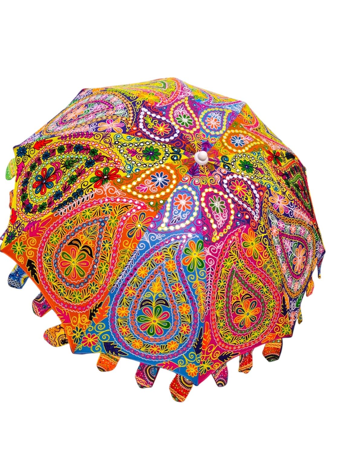 Arprani indian umbrellas for decoration, handmade patio garden table umbrellas beach umbrella cafe outdoor cotton umbrella parasol