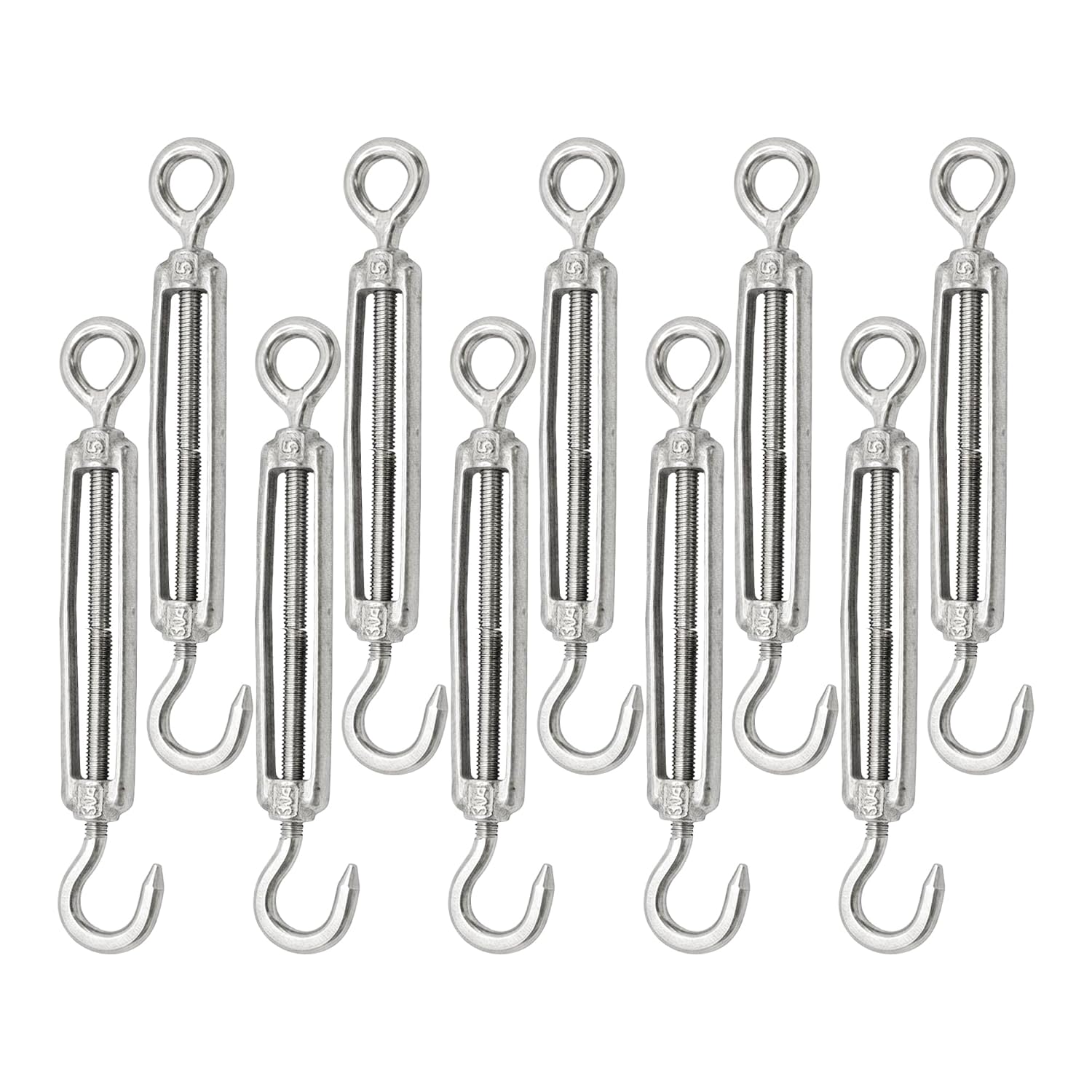 10Pcs Tensores para cable M5 de acero inoxidable 304 miniatura 1