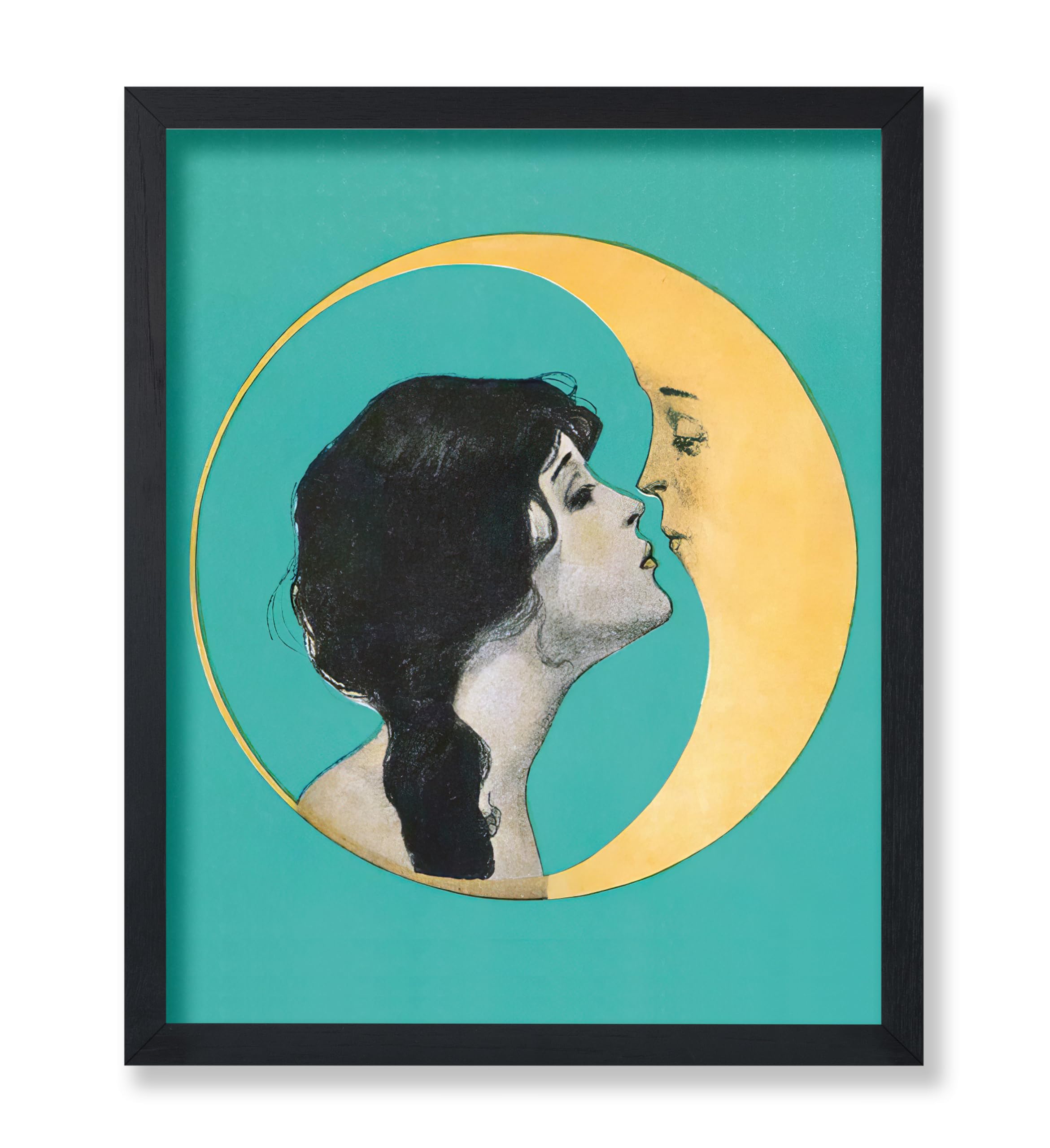 Poster Master Vintage Dear Old Dixie Moon Print - Celestial Poster - Woman Art - Lunar Gift for Him & Her - Great Wall Decor for Bedroom or Living