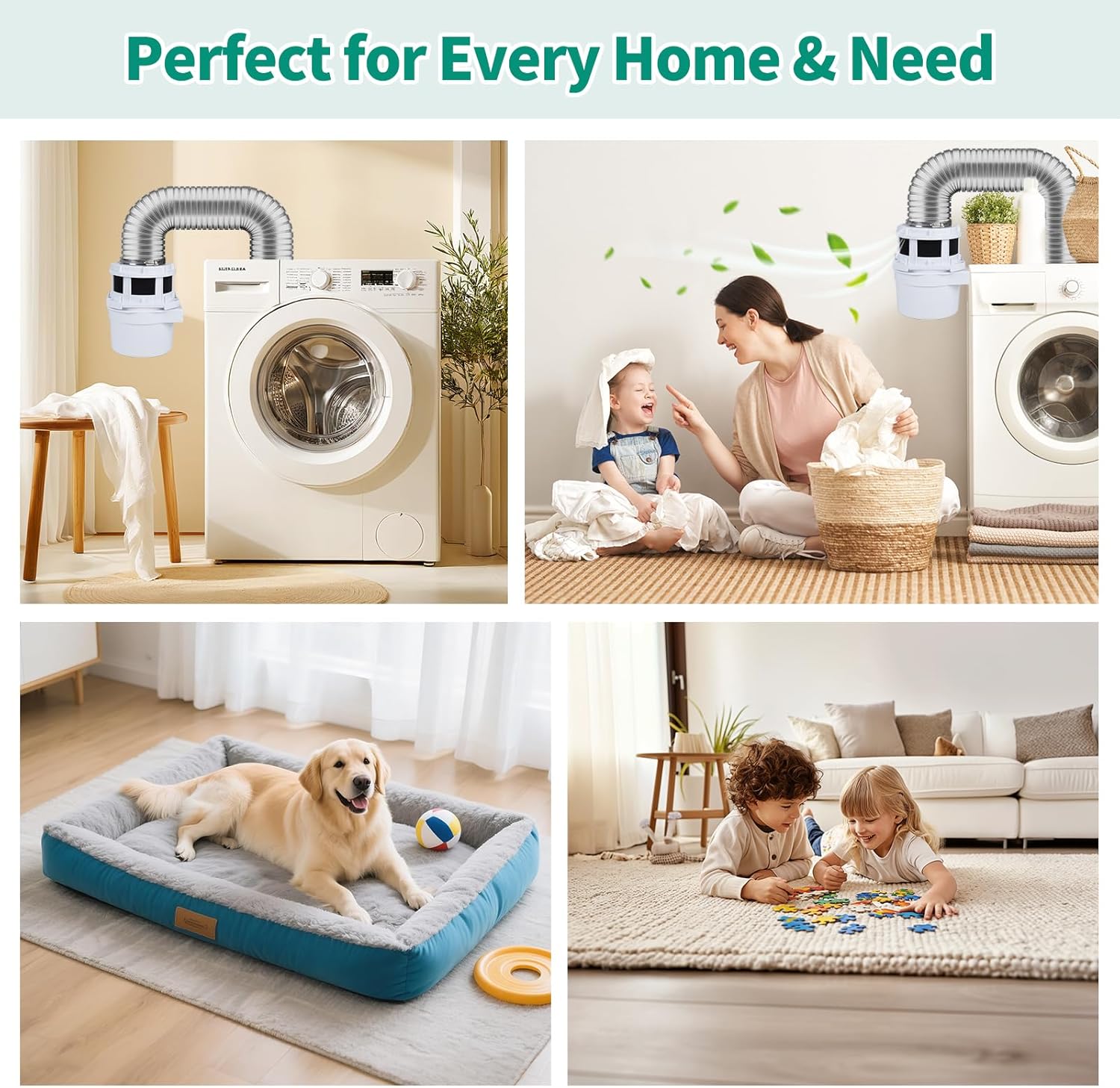 VIWINVELA 2026 Exclusive 3-in-1 Indoor Dryer Vent Kit with Silver Dryer Vent Hose - Dryer Lint Catcher Box Water Filter Bucket - Indoor Dryer Lint Trap for Electric Dryer