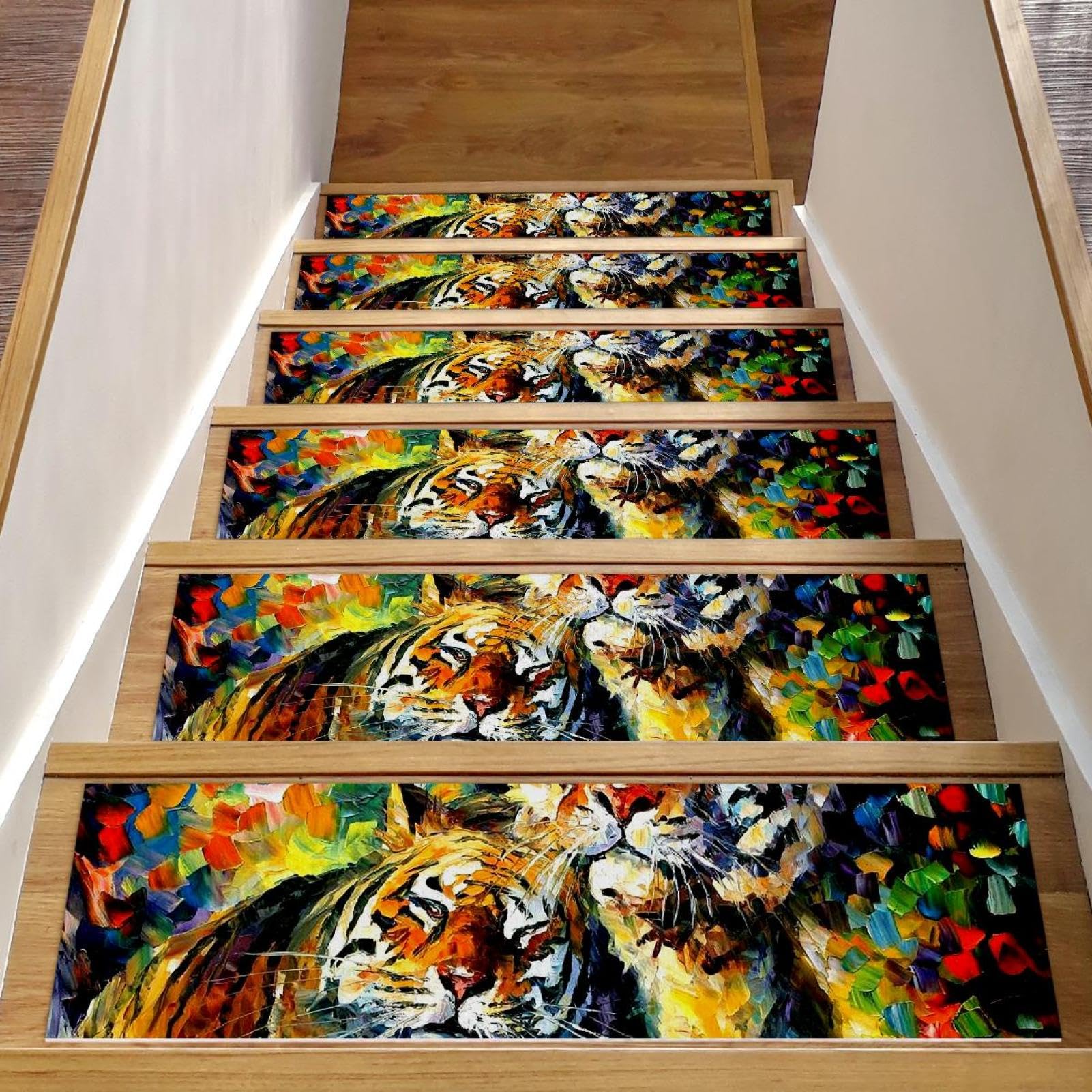 Alfombrillas de león para peldaños de madera con 15 piezas de 76x20 cm